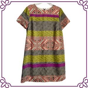 Made Fashion Week for Impulse Short Sleeve Shift Multicolor Dress Medium